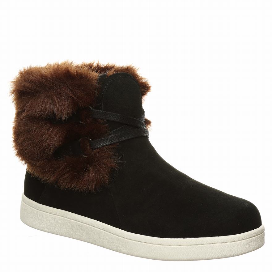 Bearpaw Skyline Ankle Boots UK - Women's Boots Black/Brown ||IMQTZD-471||